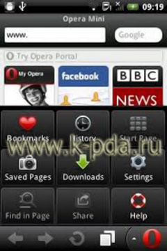 Программа для Google Android Opera Mini