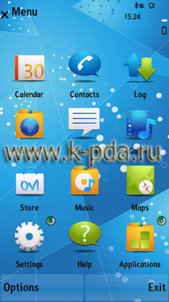 Тема для Nokia s60 360x640 nth sis sisx Ледяная синева Тема для Nokia s60 360x640 nth sis sisx Ледяная синева