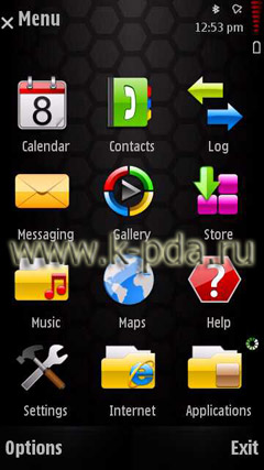 Тема для Nokia s60 360x640 nth sis sisx Стильная черная Тема для Nokia s60 360x640 nth sis sisx Стильная черная
