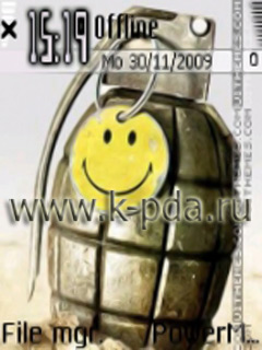 Тема для Nokia s60 nth Граната со смайлом Тема для Nokia s60 sis nth Граната со смайлом
